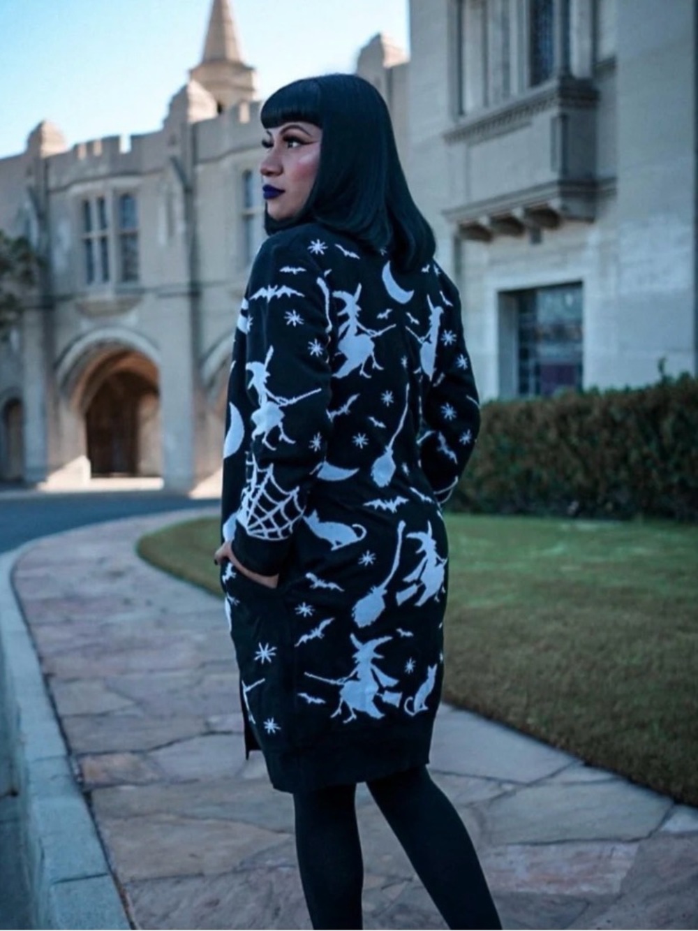 Backstitch Bruja Halloween Cardigan Witch Long Size Plus XL/XXL Sold Out Black